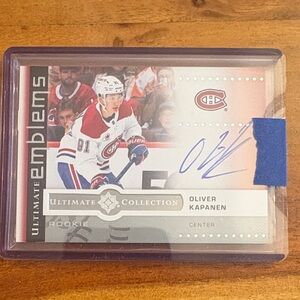 Signed Oliver Kapanen Montreal Canadiens Rookie Autograph Card - White & Red